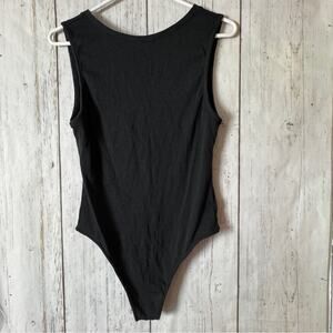 American Eagle Sleeveless Ribbed Black Bodysuit Sz XL